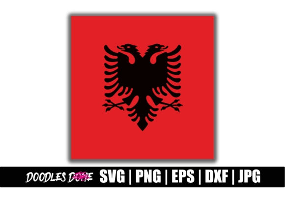 Albania Flag SVG for Graphics and Crafts