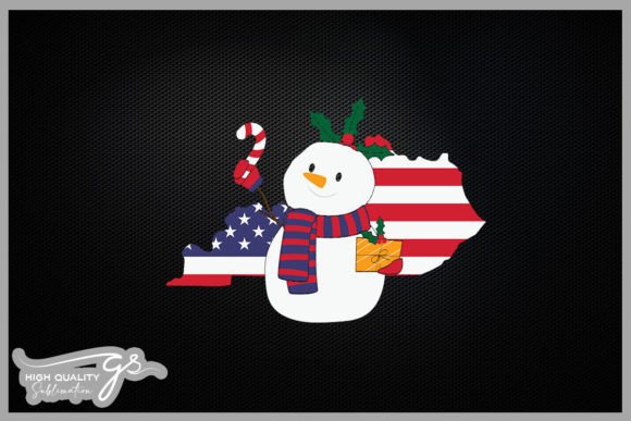 American Flag Snowman Christmas
