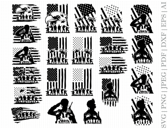 American Flag Soldiers SVG: Graphics for Crafts