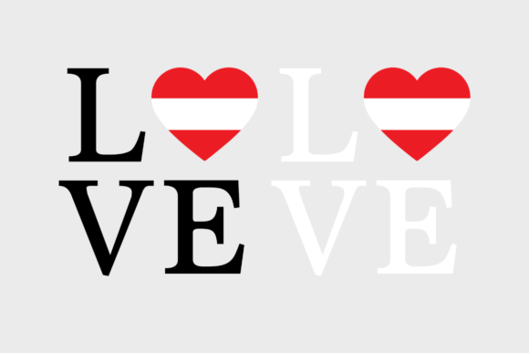 Austria Flag, Love Austria, SVG PNG