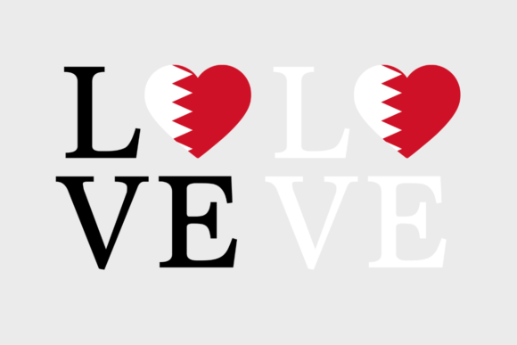 Bahrain Flag, Love Bahrain, SVG PNG