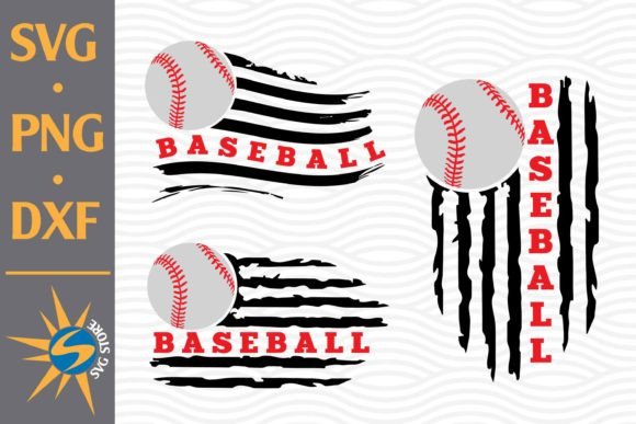 Baseball US Flag Graphics for Crafts Projects