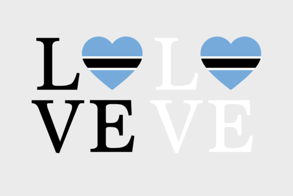 Botswana Flag, Love Botswana SVG PNG