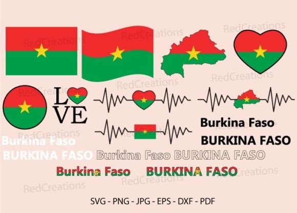 Burkina Faso Flag Bundle Graphics & Crafts