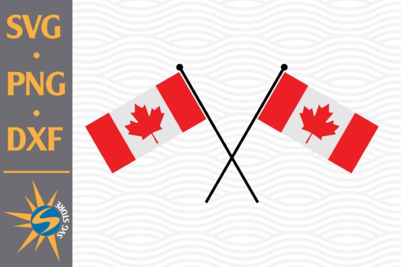 Canada Flag Crossed Graphics for Crafts
