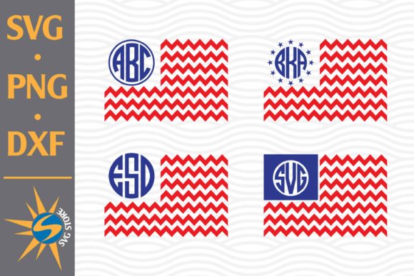 Chevron American Flag Graphics for Crafts Projects