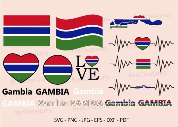 Gambia Flag Svg Bundle: Graphics and Crafts