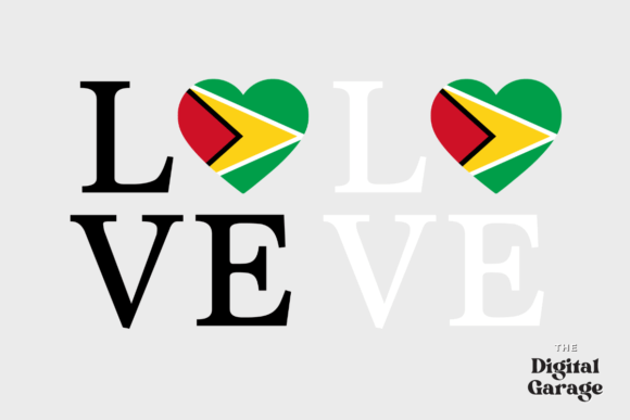 Guyana Flag, Love Guyana, SVG PNG