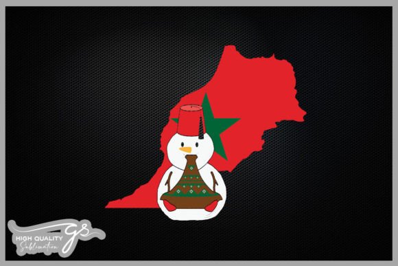 Morocco Flag Snowman Christma Graphics and Crafts