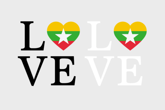 Myanmar Flag, Love Myanmar, SVG PNG