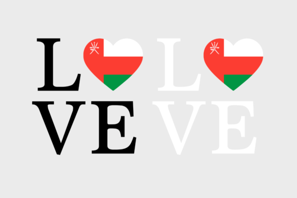 Oman Flag, Love Oman, SVG PNG
