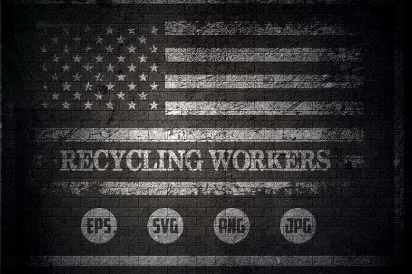Recycling Workers - USA Flag Graphics and Crafts