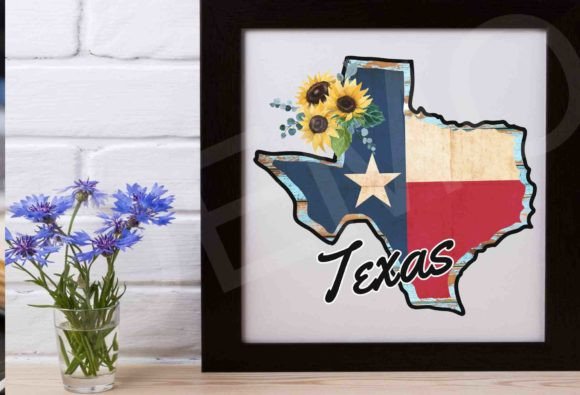 Texas and American Flag PNG, Graphics & Crafts