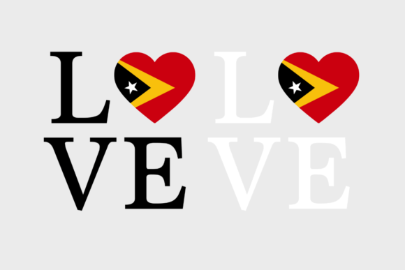Timor-Leste Flag, Love Timor-Leste SVG
