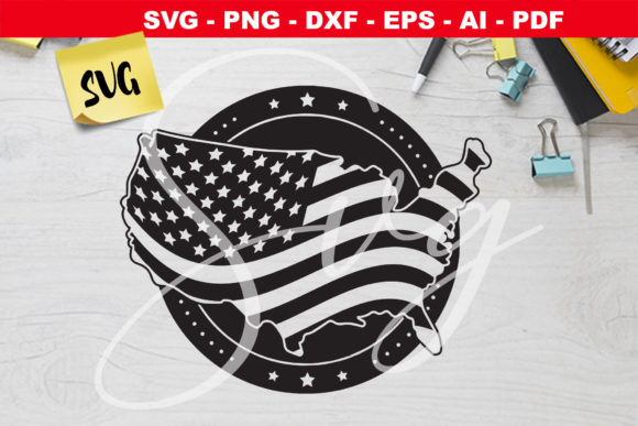 US Flag Inside United States Graphics and Crafts