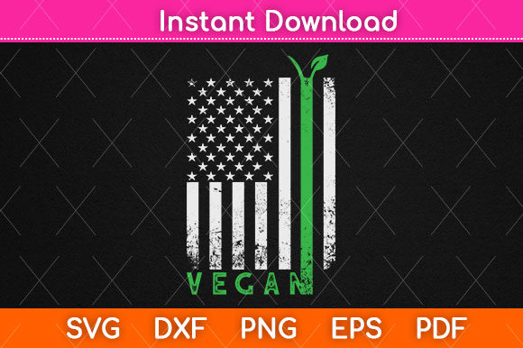 Vegan American Flag Graphics for Crafts
